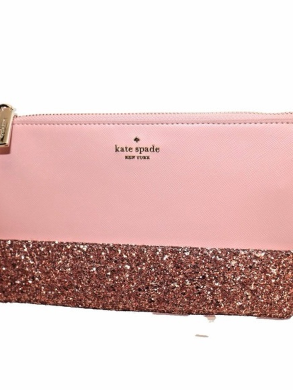 NWT Kate Spade Ramey Greta Court Glitter Pink Leather Crossbody Bag Dusty Peony